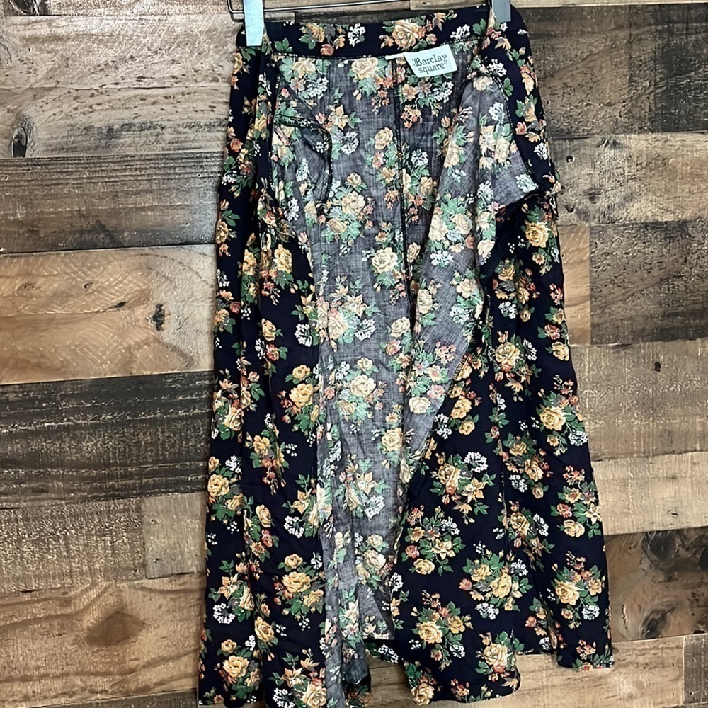 Barclay Beautiful a Line Square Wrap Floral Vintage XS Skirt with Pockets - Picture 5 of 6